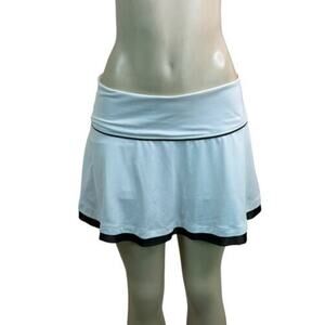 Nike Court Women's Dri-FIT Tennis Skirt W/Shorts -Large/Lg White w/ Black